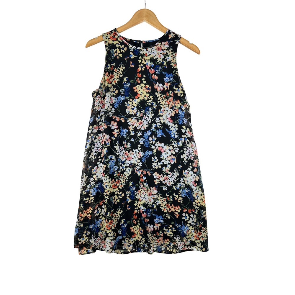 Tommy Hilfiger‎ Floral Print Sleeveless Dress size 10 Black/Multicolor
